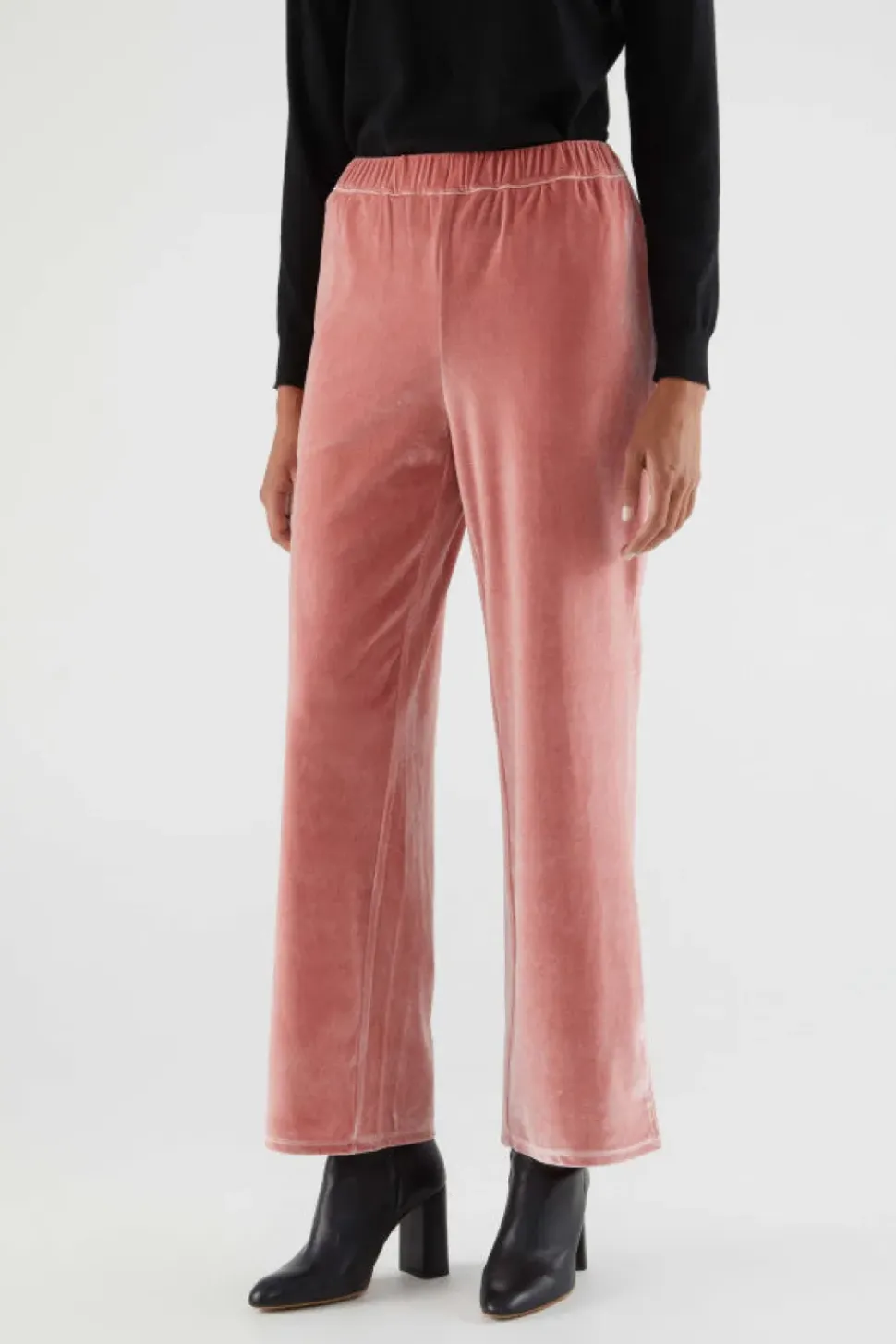 Velvet Stretch Pants - Pink