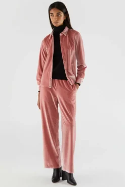 Velvet Stretch Pants - Pink