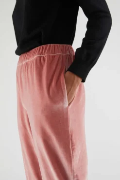 Velvet Stretch Pants - Pink