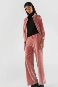 Velvet Stretch Pants - Pink