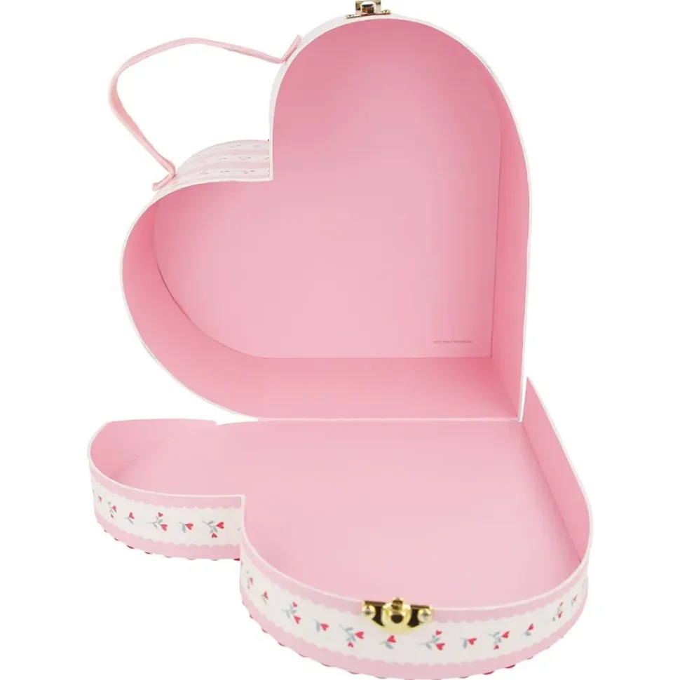 Vintage Rose Heart Suitcases (x 2)