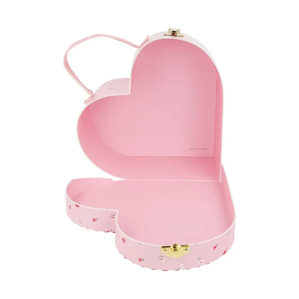 Vintage Rose Heart Suitcases (x 2)