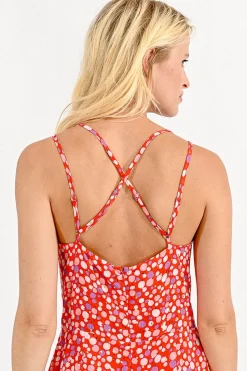 V-Neck Jumpsuit - Red Charlotte