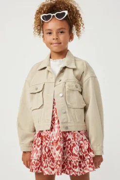 Washed Cargo Stitch Colored Denim Jacket