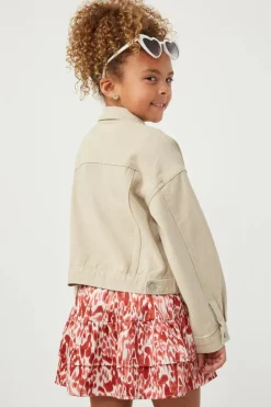 Washed Cargo Stitch Colored Denim Jacket