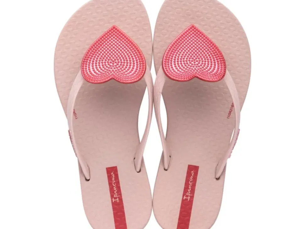 Wave Heart II Kids Flip Flop - Pink/Red