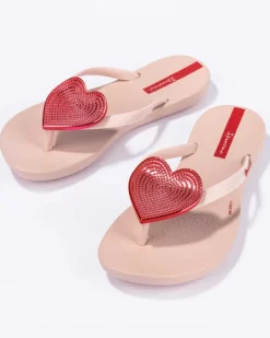 Wave Heart II Kids Flip Flop - Pink/Red