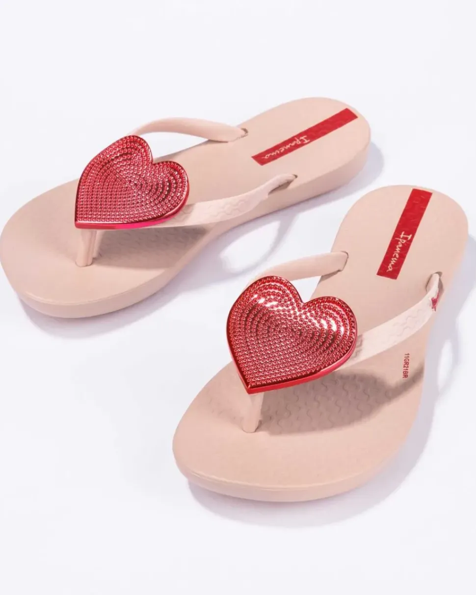Wave Heart II Kids Flip Flop - Pink/Red