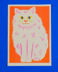 White Cat Print