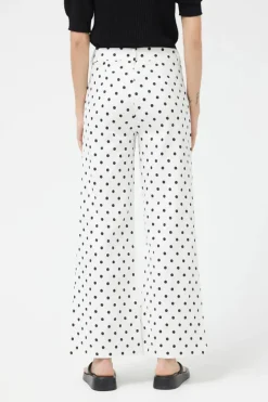 White Polka Dot Straight Jeans