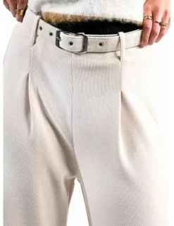 Wide Leg Pants - Cream