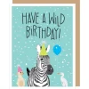 Wild Birthday Zebra Birthday Card