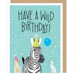 Wild Birthday Zebra Birthday Card