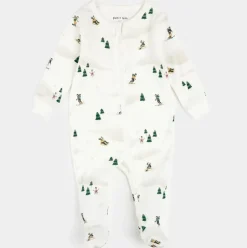 Winter Fun Print on Off-White Sleeper