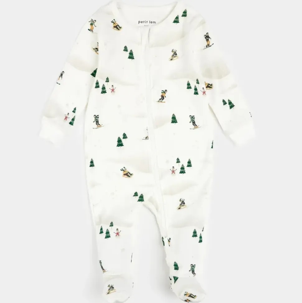 Winter Fun Print on Off-White Sleeper