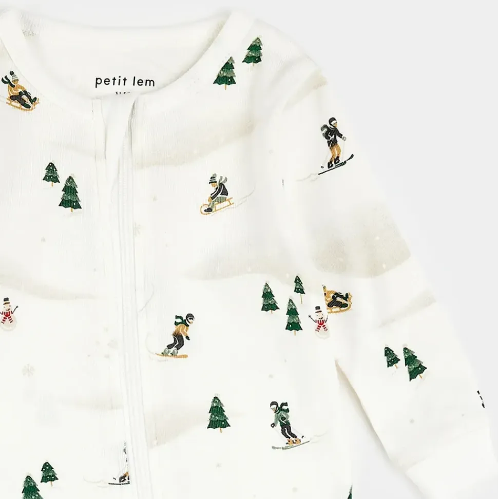 Winter Fun Print on Off-White Sleeper