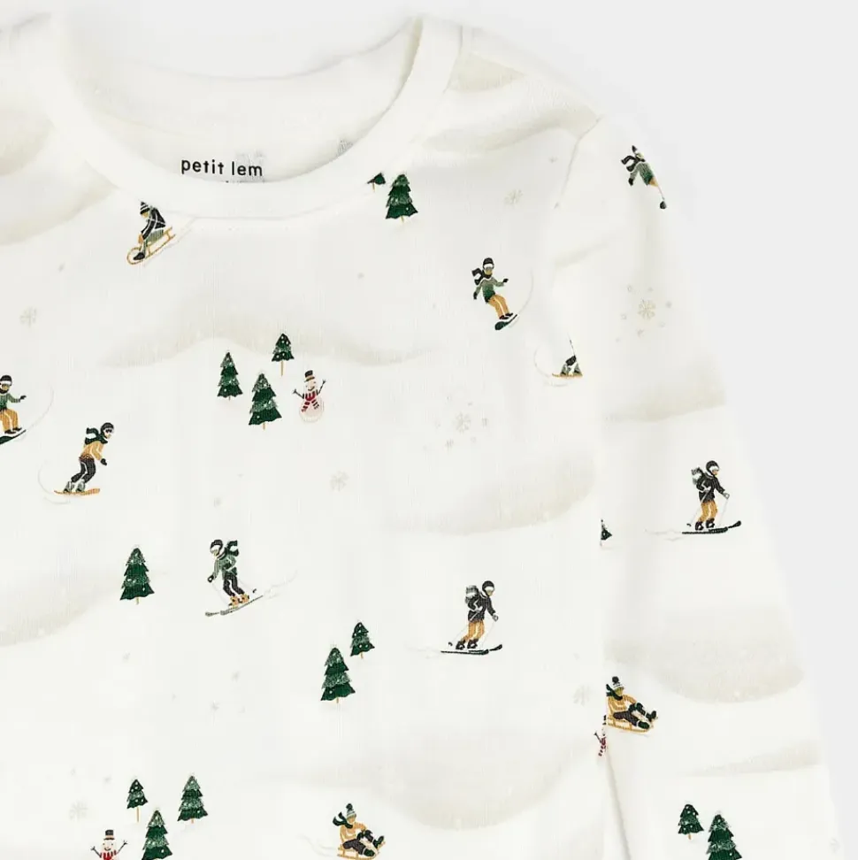 Winter Fun Print PJ Set - Off White