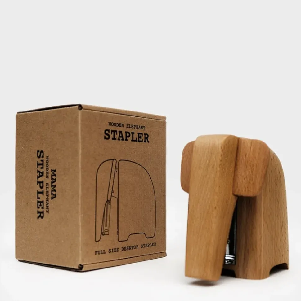 Wooden Elephant Stapler (two sizes)
