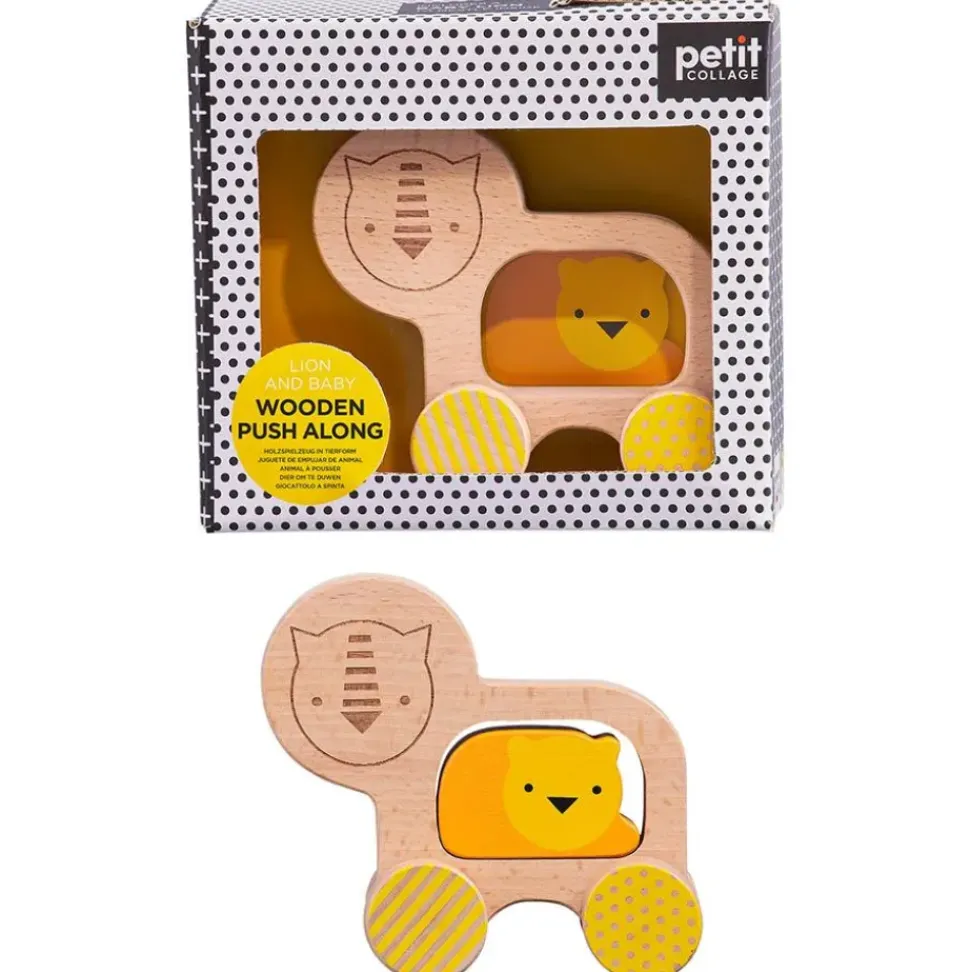 Wooden Push Along Lion Toy