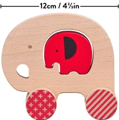 Wooden Push Along Toy Elephant