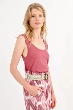 Woven Belt with Round Buckle - Offwhite